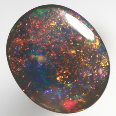 SOLID BLACK OPAL Gemmy red multicolour, Pinfire pattern SEE VIDEO
